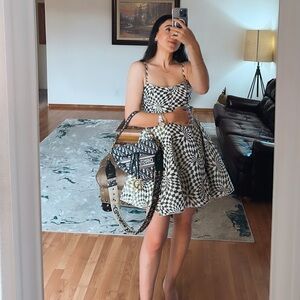 Checkered Dress with geometric figures